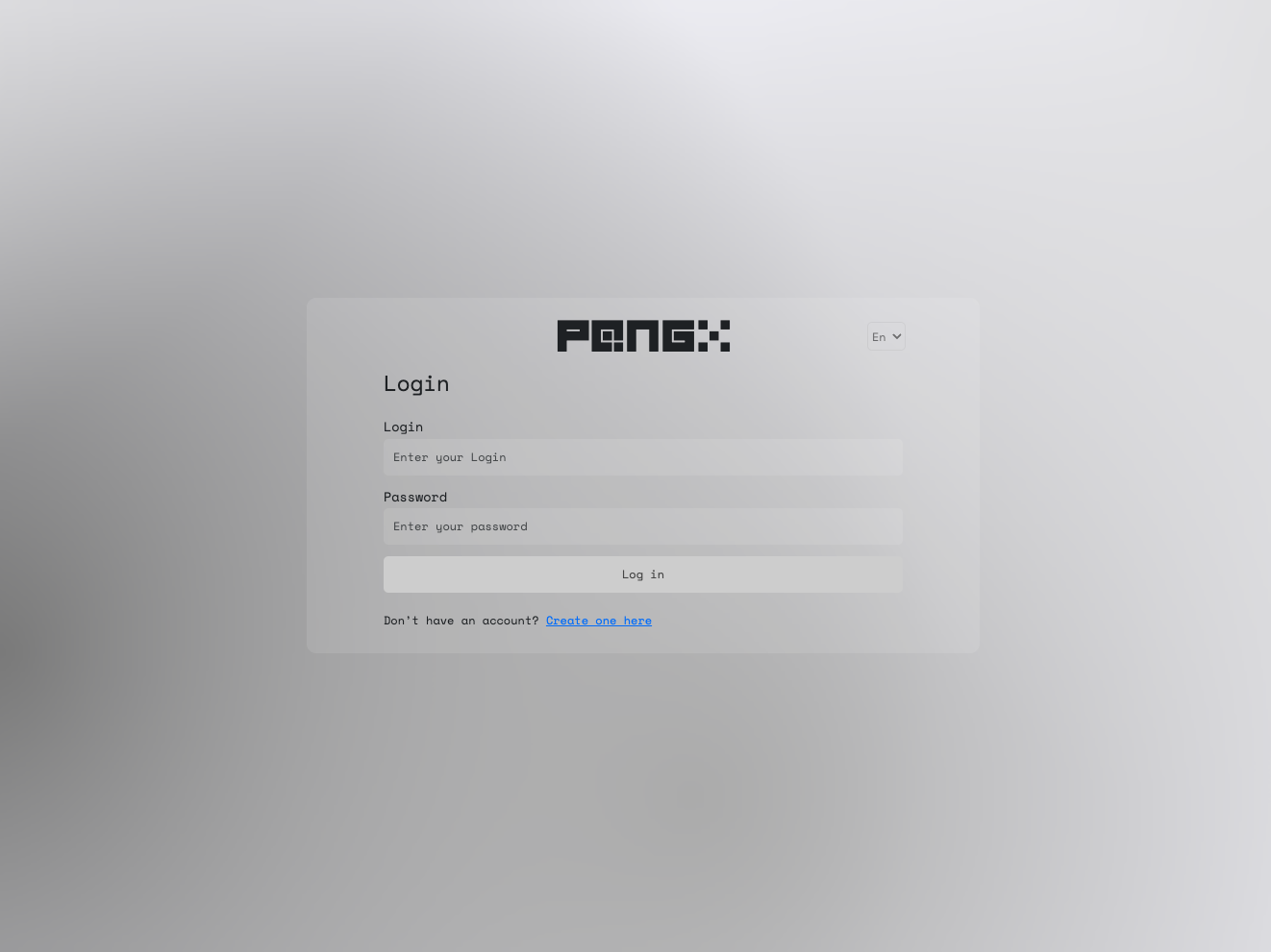 pong welcome page